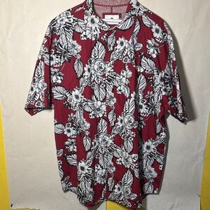 Ditch Plains 3XL Comfort Floral Red and White Men's Shirt